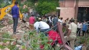 Boundary Wall Collapsed In Jalvayu Vihar