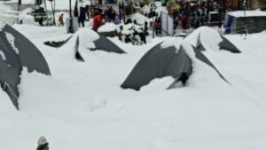 Tents Damaged By Snowfal